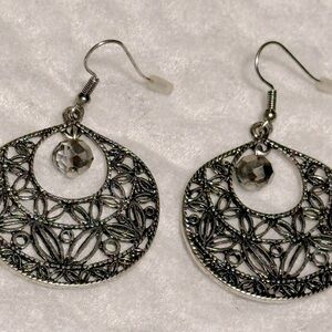 Silver Tone Drop Dangle Earrings